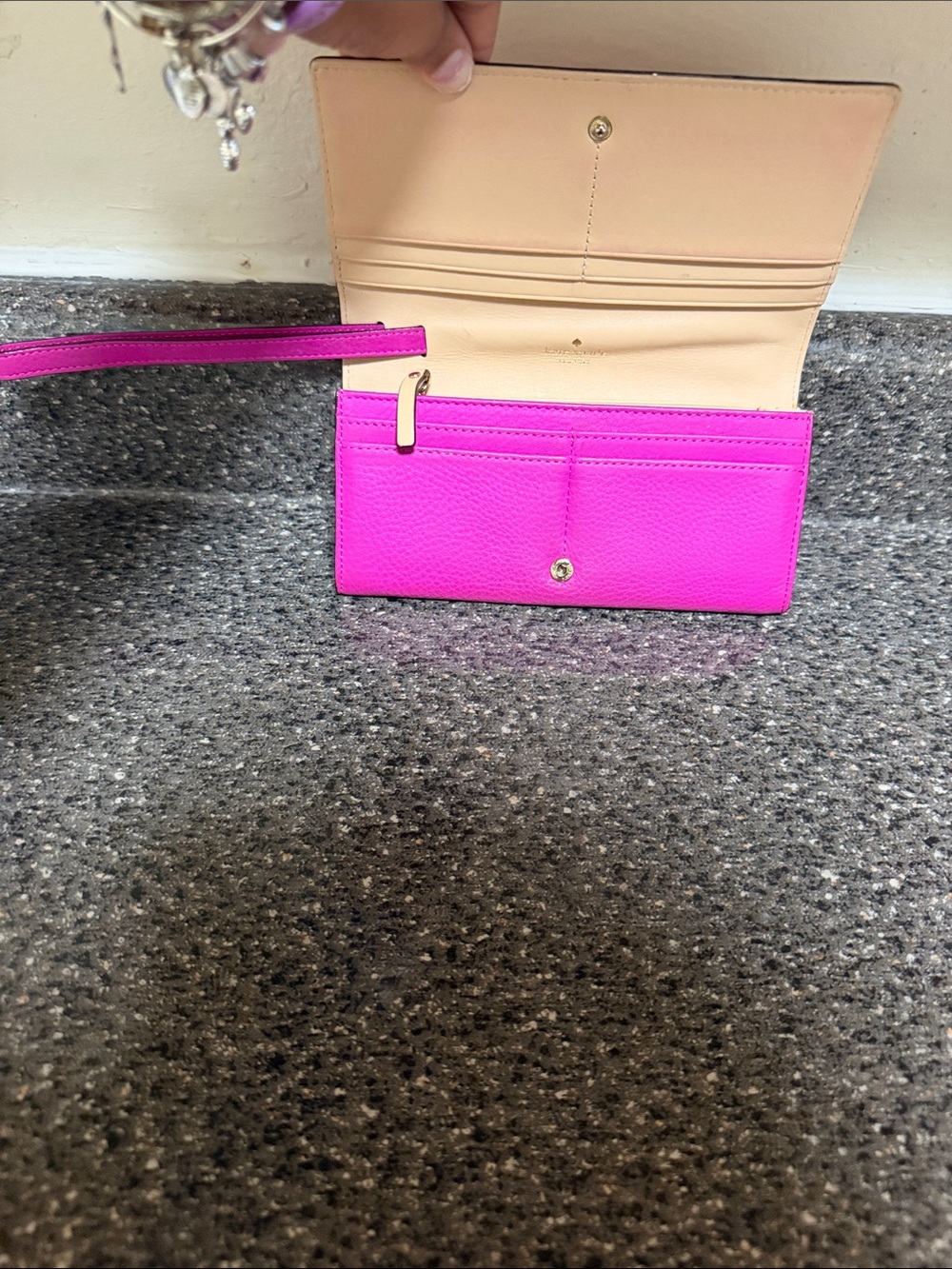 kate spade New York Pink Perforated Leather Wallet/wristlet - Picture 2 of 10